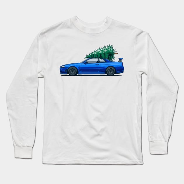 R34 GTR Skyline Xmas Long Sleeve T-Shirt by Markaryan